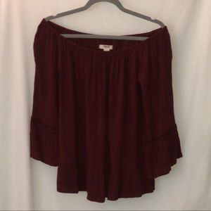 Dark Red Off the shoulder tunic
